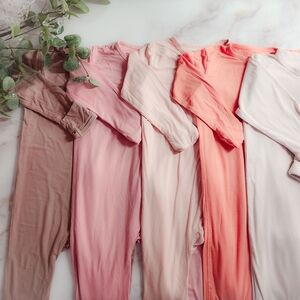Women's Long Sleeve Sleepwear Set - Pink and Peach